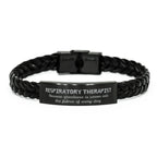 Sarcastic Respiratory Therapist Braided Leather Bracelet Gifts, Christmas Holiday Gifts for Respiratory Therapist Birthday, Respiratory Therapist: Because greatness is woven