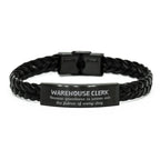 Sarcastic Warehouse Clerk Braided Leather Bracelet Gifts, Christmas Holiday Gifts for Warehouse Clerk Birthday, Warehouse Clerk: Because greatness is woven