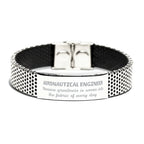 Sarcastic Aeronautical Engineer Stainless Steel Bracelet Gifts, Christmas Holiday Gifts for Aeronautical Engineer Birthday, Aeronautical Engineer: Because greatness is woven