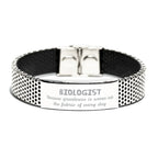 Sarcastic Biologist Stainless Steel Bracelet Gifts, Christmas Holiday Gifts for Biologist Birthday, Biologist: Because greatness is woven