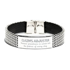 Sarcastic Claims Adjuster Stainless Steel Bracelet Gifts, Christmas Holiday Gifts for Claims Adjuster Birthday, Claims Adjuster: Because greatness is woven