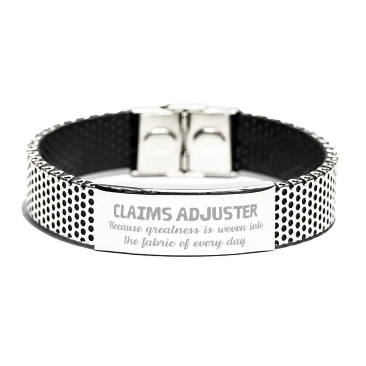 Sarcastic Claims Adjuster Stainless Steel Bracelet Gifts, Christmas Holiday Gifts for Claims Adjuster Birthday, Claims Adjuster: Because greatness is woven