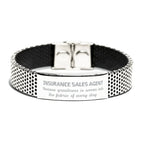 Sarcastic Insurance Sales Agent Stainless Steel Bracelet Gifts, Christmas Holiday Gifts for Insurance Sales Agent Birthday, Insurance Sales Agent: Because greatness is woven
