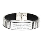 Sarcastic Parking Lot Attendant Stainless Steel Bracelet Gifts, Christmas Holiday Gifts for Parking Lot Attendant Birthday, Parking Lot Attendant: Because greatness is woven