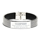 Sarcastic Shampooer Stainless Steel Bracelet Gifts, Christmas Holiday Gifts for Shampooer Birthday, Shampooer: Because greatness is woven