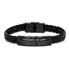 Father In Law Long Distance Relationship No matter the miles that separate us, Our Bond Remains Unbreakable Braided Leather Bracelet Birthday Father's Day Christmas Unique Gifts