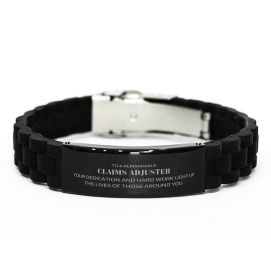 Remarkable Claims Adjuster Gifts, Your dedication and hard work, Inspirational Birthday Christmas Unique Black Glidelock Clasp Bracelet For Claims Adjuster, Coworkers, Men, Women, Friends - Mallard Moon Gift Shop