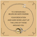 Remarkable Health and Safety Engineer Gifts, Your dedication and hard work, Inspirational Birthday Christmas Unique Sunflower Bracelet For Health and Safety Engineer, Coworkers, Men, Women, Friends