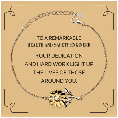 Remarkable Health and Safety Engineer Gifts, Your dedication and hard work, Inspirational Birthday Christmas Unique Sunflower Bracelet For Health and Safety Engineer, Coworkers, Men, Women, Friends - Mallard Moon Gift Shop