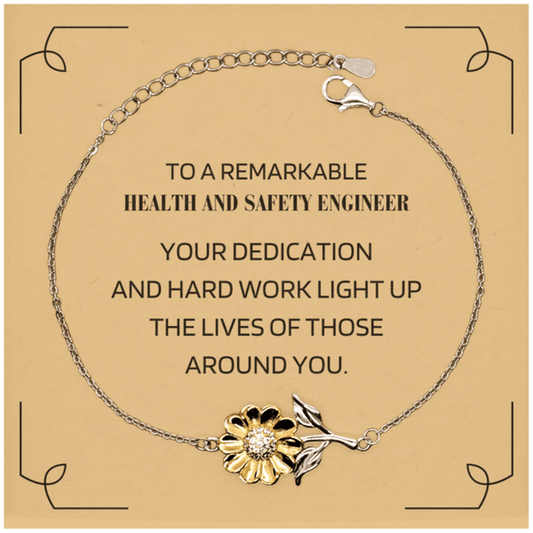 Remarkable Health and Safety Engineer Gifts, Your dedication and hard work, Inspirational Birthday Christmas Unique Sunflower Bracelet For Health and Safety Engineer, Coworkers, Men, Women, Friends - Mallard Moon Gift Shop