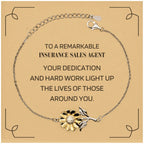 Remarkable Insurance Sales Agent Gifts, Your dedication and hard work, Inspirational Birthday Christmas Unique Sunflower Bracelet For Insurance Sales Agent, Coworkers, Men, Women, Friends