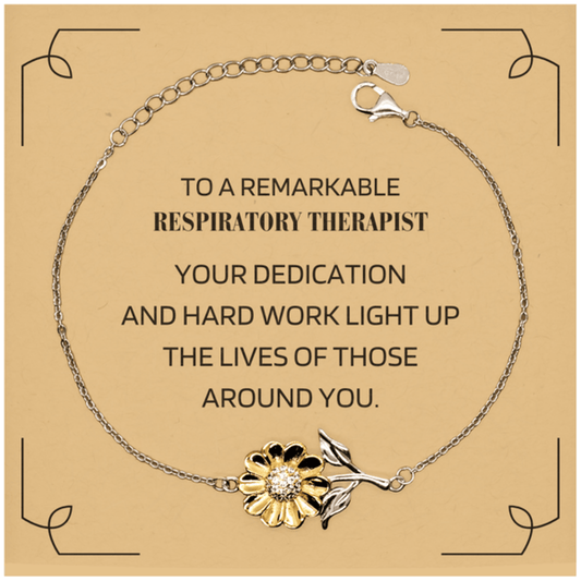 Remarkable Respiratory Therapist Gifts, Your dedication and hard work, Inspirational Birthday Christmas Unique Sunflower Bracelet For Respiratory Therapist, Coworkers, Men, Women, Friends - Mallard Moon Gift Shop