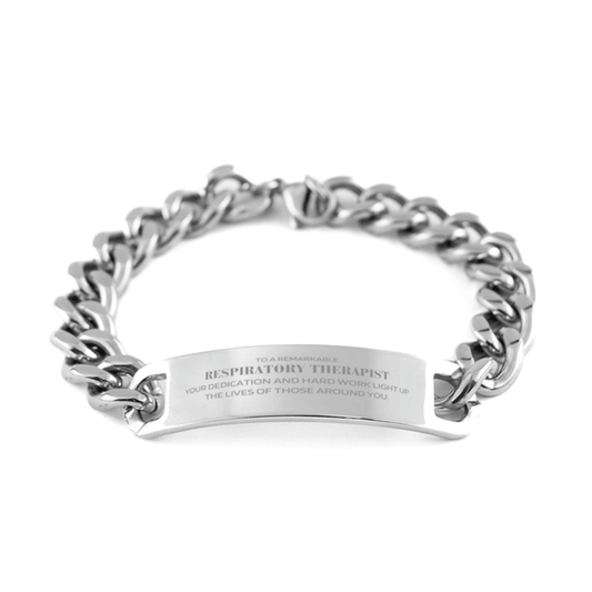 Remarkable Respiratory Therapist Gifts, Your dedication and hard work, Inspirational Birthday Christmas Unique Cuban Chain Stainless Steel Bracelet For Respiratory Therapist, Coworkers, Men, Women, Friends - Mallard Moon Gift Shop