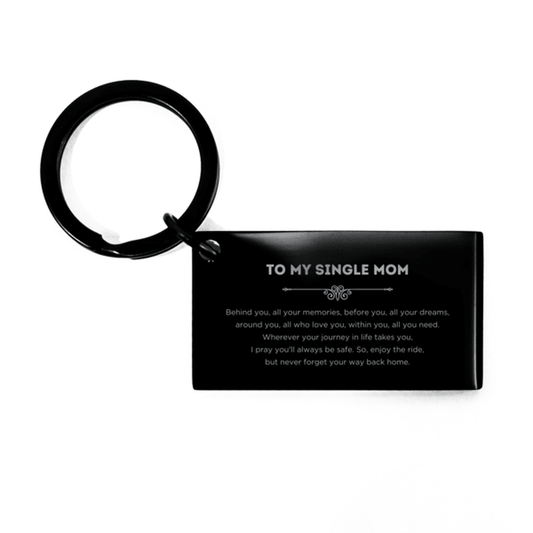 To My Single Mom Gifts, Inspirational Single Mom Keychain, Sentimental Birthday Christmas Unique Gifts For Single Mom Behind you, all your memories, before you, all your dreams, around you, all who love you, within you, all you need - Mallard Moon Gift Shop