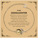 To My Goddaughter Gifts, Inspirational Goddaughter Sunflower Bracelet, Sentimental Birthday Christmas Unique Gifts For Goddaughter Behind you, all your memories, before you, all your dreams, around you, all who love you, within you, all you need