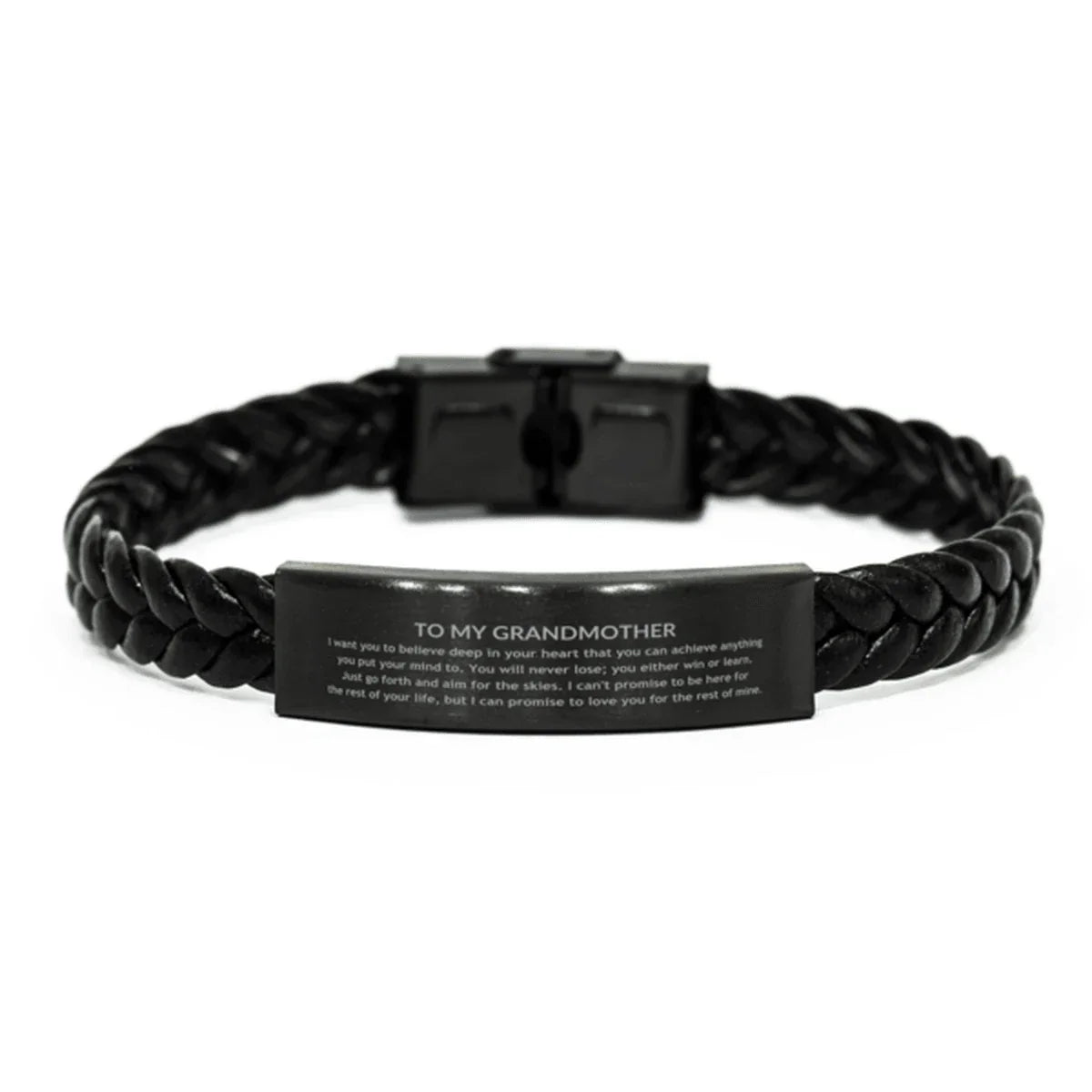 Motivational Grandmother Braided Leather Bracelet, Grandmother I can promise to love you for the rest of mine, Bracelet For Grandmother, Grandmother Birthday Jewelry Gift for Women Men