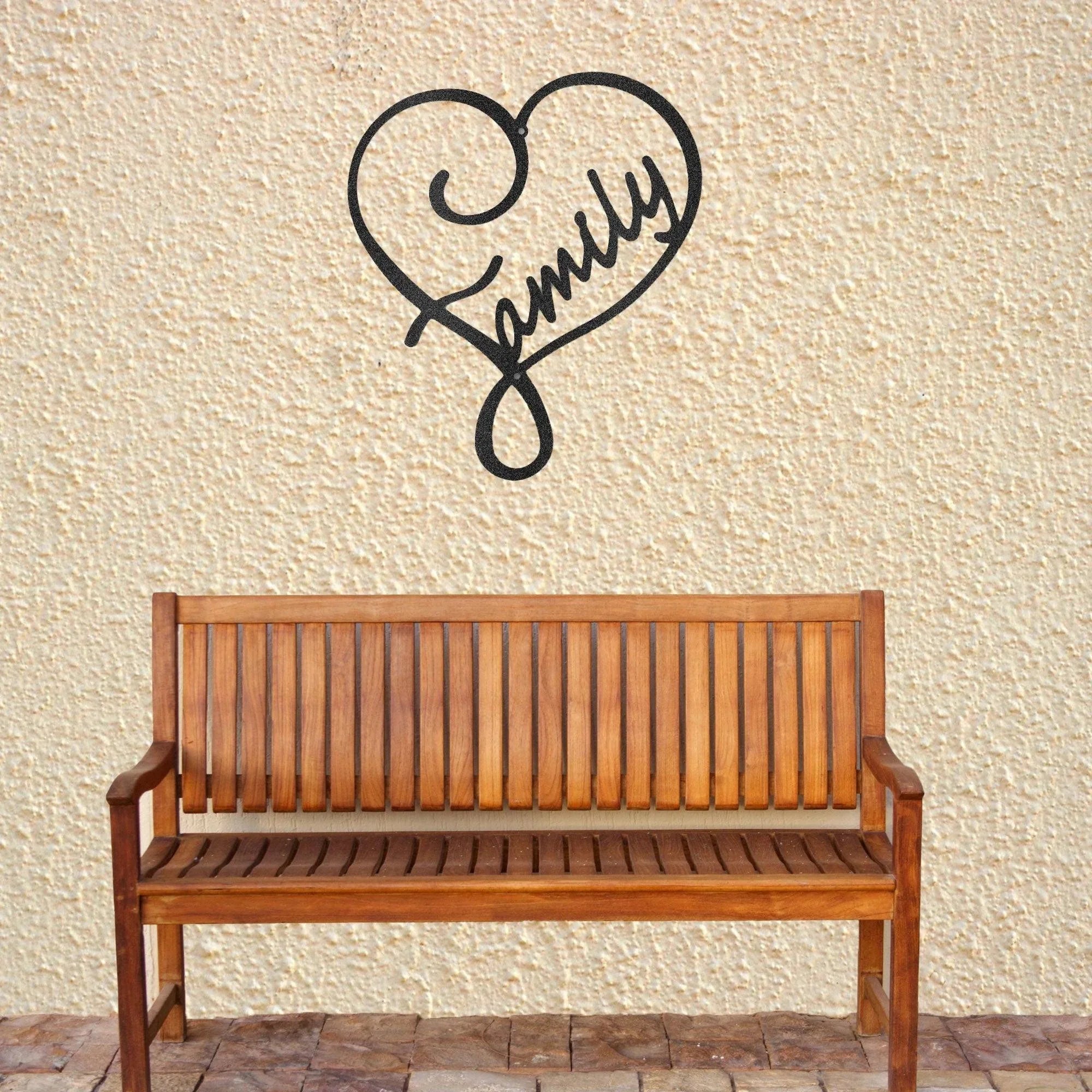 Family Love Indoor Outdoor Steel Wall Sign Metal Art