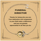Funeral Director Sunflower Bracelet - Thanks for being who you are - Birthday Christmas Jewelry Gifts Coworkers Colleague Boss