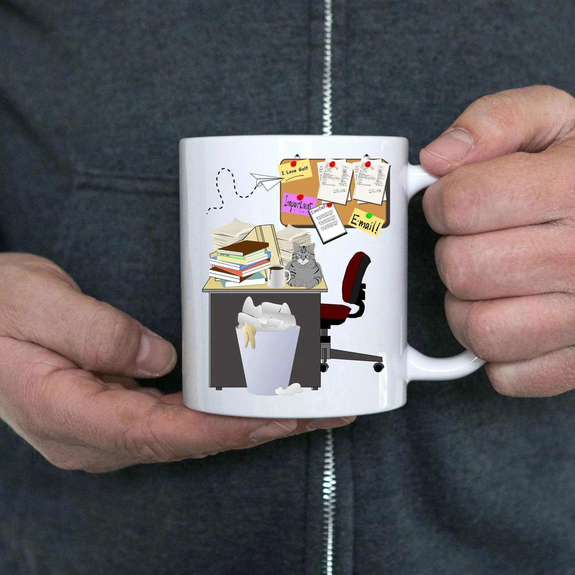 Funny Office Coffee Mug - A Cluttered Desk is a Sign of Genius