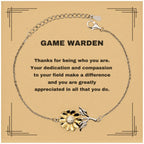 Game Warden Sunflower Bracelet - Thanks for being who you are - Birthday Christmas Jewelry Gifts Coworkers Colleague Boss