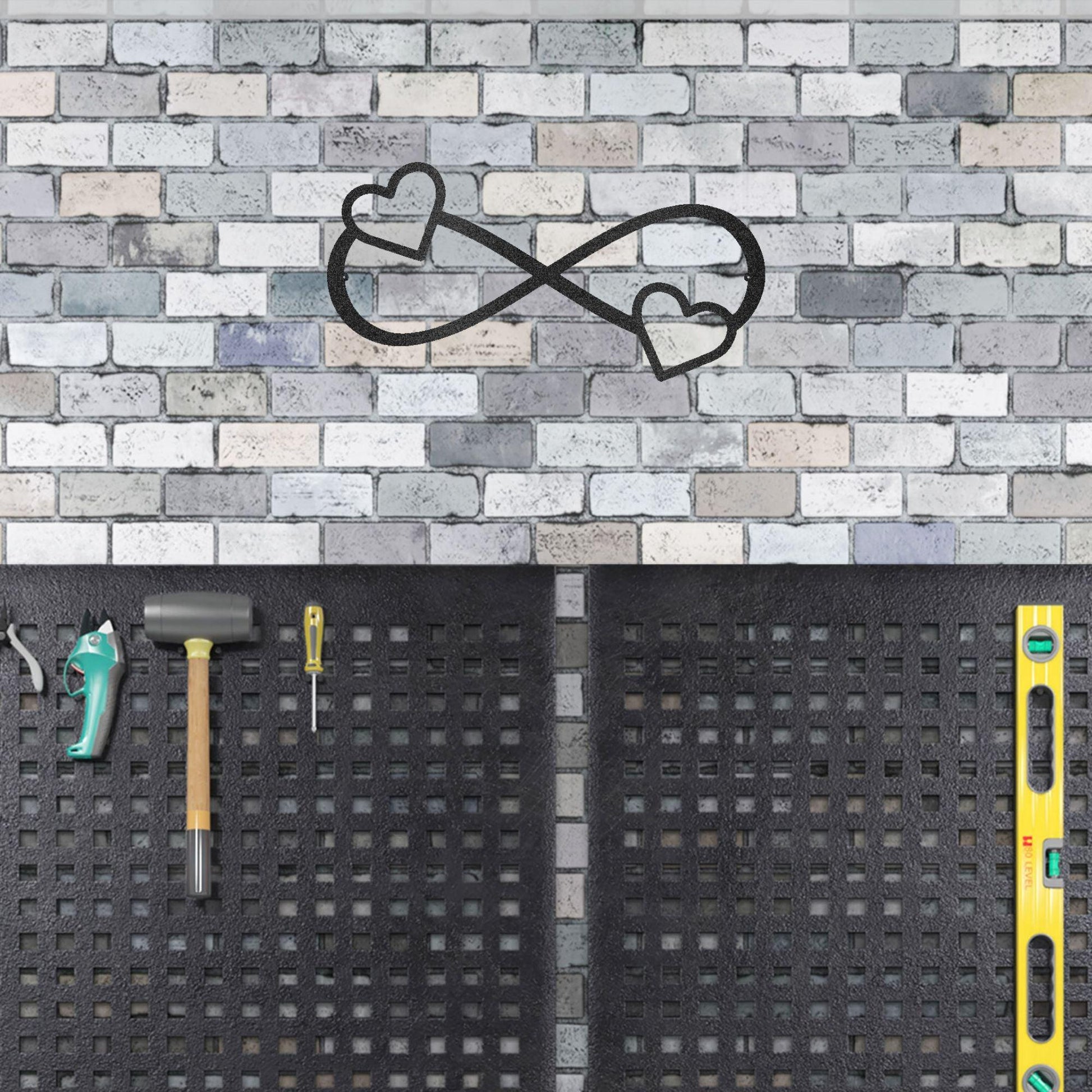 Double Heart Infinity Steel Wall Sign - Mallard Moon Gift Shop