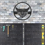Patriotic Eagle Monogram Personalized Indoor Outdoor Steel Wall Sign Art