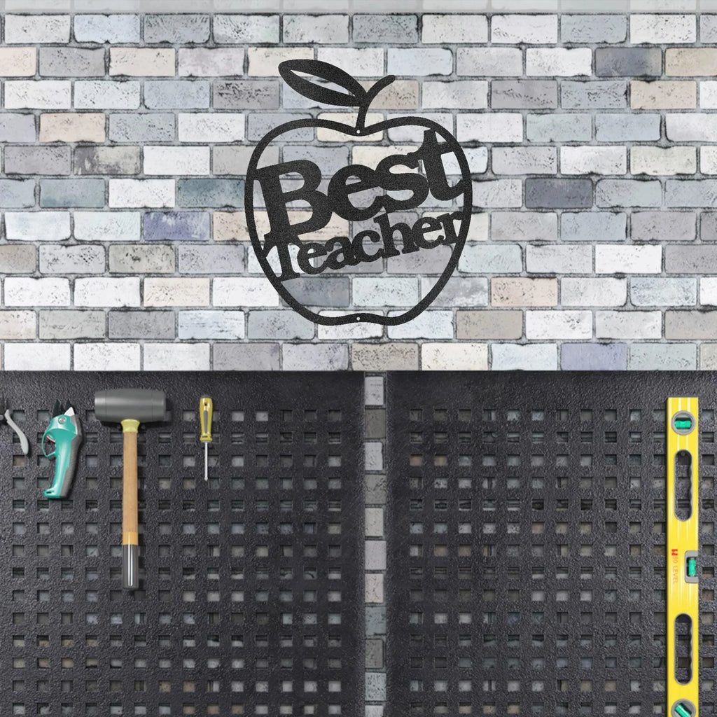 Best Teacher Apple Indoor Outdoor Steel Wall Sign
