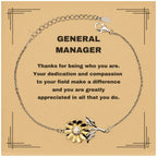 General Manager Sunflower Bracelet - Thanks for being who you are - Birthday Christmas Jewelry Gifts Coworkers Colleague Boss