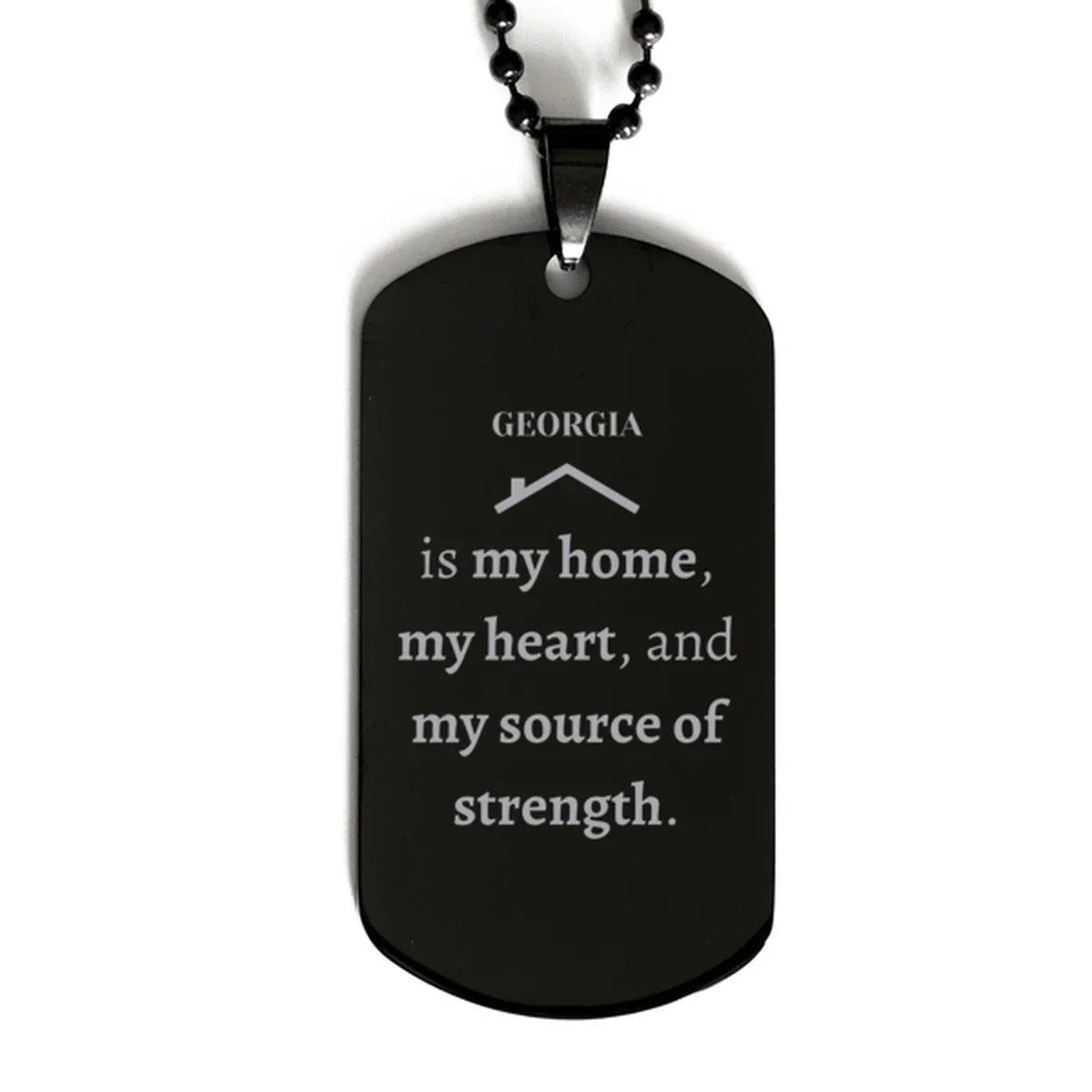 Georgia is my home Gifts, Lovely Georgia Birthday Christmas Black Dog Tag For People from Georgia, Men, Women, Friends