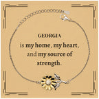 Georgia is my home Gifts, Lovely Georgia Birthday Christmas Sunflower Bracelet For People from Georgia, Men, Women, Friends