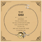 Gigi Gifts, To My Gigi Remember, you will never lose. You will either WIN or LEARN, Keepsake Sunflower Bracelet For Gigi Card, Birthday Christmas Gifts Ideas