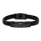 Gigi Long Distance Relationship No matter the miles that separate us, Our Bond Remains Unbreakable Braided Leather Bracelet Birthday Mother's Day Christmas Unique Gifts