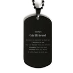 Girlfriend Black Dog Tag Gifts, To My Girlfriend You are braver than you believe, stronger than you seem, Inspirational Gifts For Girlfriend Engraved, Birthday, Christmas Gifts For Girlfriend Men Women