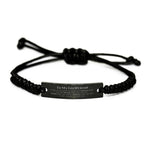 Girlfriend Black Rope Bracelet Gifts, To My Girlfriend You are braver than you believe, stronger than you seem, Inspirational Gifts For Girlfriend Engraved, Birthday, Christmas Gifts For Girlfriend Men Women