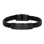 Girlfriend Braided Leather Bracelet Gifts, To My Girlfriend You are braver than you believe, stronger than you seem, Inspirational Gifts For Girlfriend Engraved, Birthday, Christmas Gifts For Girlfriend Men Women