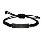 Girlfriend Gifts, To My Girlfriend Remember, you will never lose. You will either WIN or LEARN, Keepsake Black Rope Bracelet For Girlfriend Engraved, Birthday Christmas Gifts Ideas For Girlfriend X-mas Gifts