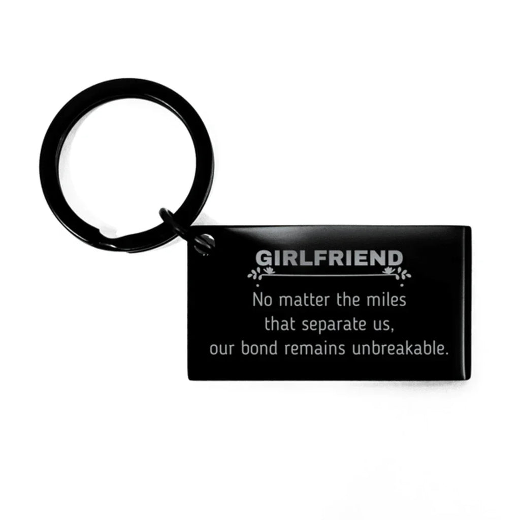 Girlfriend Long Distance Relationship Gifts, No matter the miles that separate us, Cute Love Keychain For Girlfriend, Birthday Christmas Unique Gifts For Girlfriend