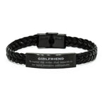 Girlfriend Long Distance Relationship No matter the miles that separate us, Our Bond Remains Unbreakable Braided Leather Bracelet Birthday Graduation Christmas Unique Gifts