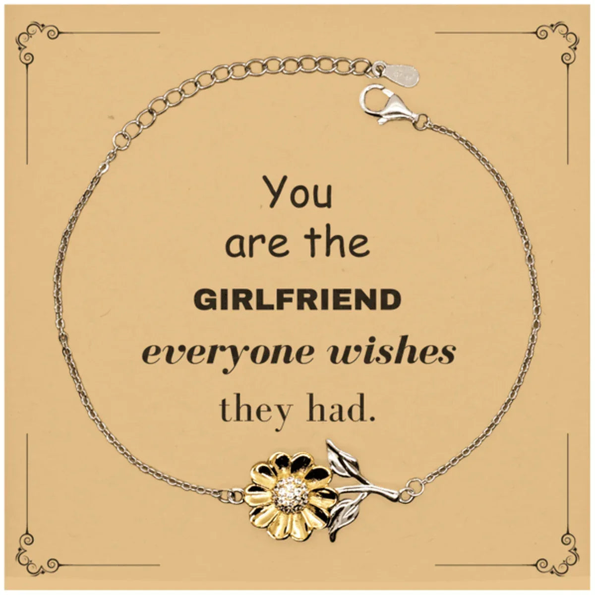 Girlfriend Sunflower Bracelet, Everyone wishes they had, Inspirational Bracelet For Girlfriend, Girlfriend Gifts, Birthday Christmas Unique Gifts For Girlfriend
