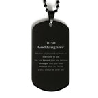Goddaughter Black Dog Tag Gifts, To My Goddaughter You are braver than you believe, stronger than you seem, Inspirational Gifts For Goddaughter Engraved, Birthday, Christmas Gifts For Goddaughter Men Women