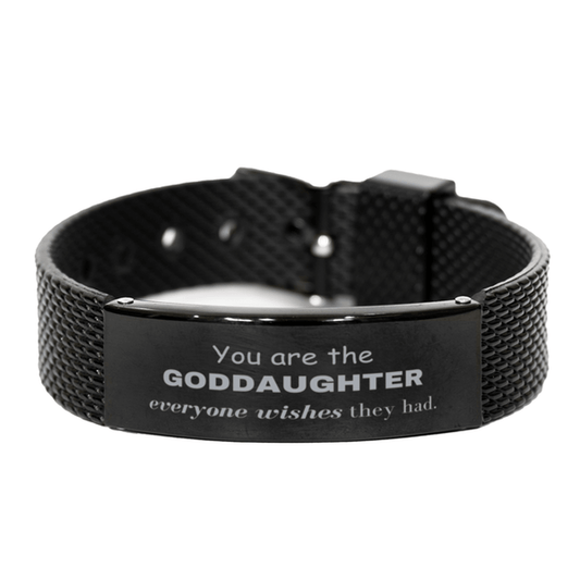 Goddaughter Black Shark Mesh Bracelet, Everyone wishes they had, Inspirational Bracelet For Goddaughter, Goddaughter Gifts, Birthday Christmas Unique Gifts For Goddaughter - Mallard Moon Gift Shop