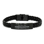 Goddaughter Braided Leather Bracelet, Everyone wishes they had, Inspirational Bracelet For Goddaughter, Goddaughter Gifts, Birthday Christmas Unique Gifts For Goddaughter