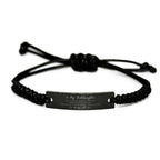 Goddaughter Black Rope Bracelet Life is Learning to Dance in the Rain - Birthday, Christmas Holiday Gifts