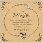 Goddaughter Sunflower Bracelet - Life is Learning to Dance in the Rain Birthday, Christmas Holiday Gifts