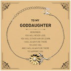 Goddaughter Gifts, To My Goddaughter Remember, you will never lose. You will either WIN or LEARN, Keepsake Sunflower Bracelet For Goddaughter Card, Birthday Christmas Gifts Ideas For Goddaughter X-mas Gifts