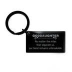 Goddaughter Long Distance Relationship Gifts, No matter the miles that separate us, Cute Love Keychain For Goddaughter, Birthday Christmas Unique Gifts For Goddaughter