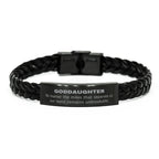 Goddaughter Long Distance Relationship No matter the miles that separate us, Our Bond Remains Unbreakable Braided Leather Bracelet Birthday Graduation Christmas Unique Gifts