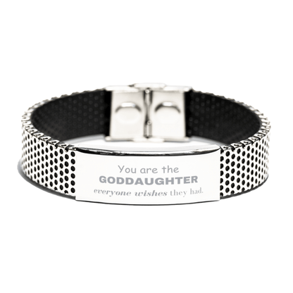 Goddaughter Stainless Steel Bracelet, Everyone wishes they had, Inspirational Bracelet For Goddaughter, Goddaughter Gifts, Birthday Christmas Unique Gifts For Goddaughter - Mallard Moon Gift Shop