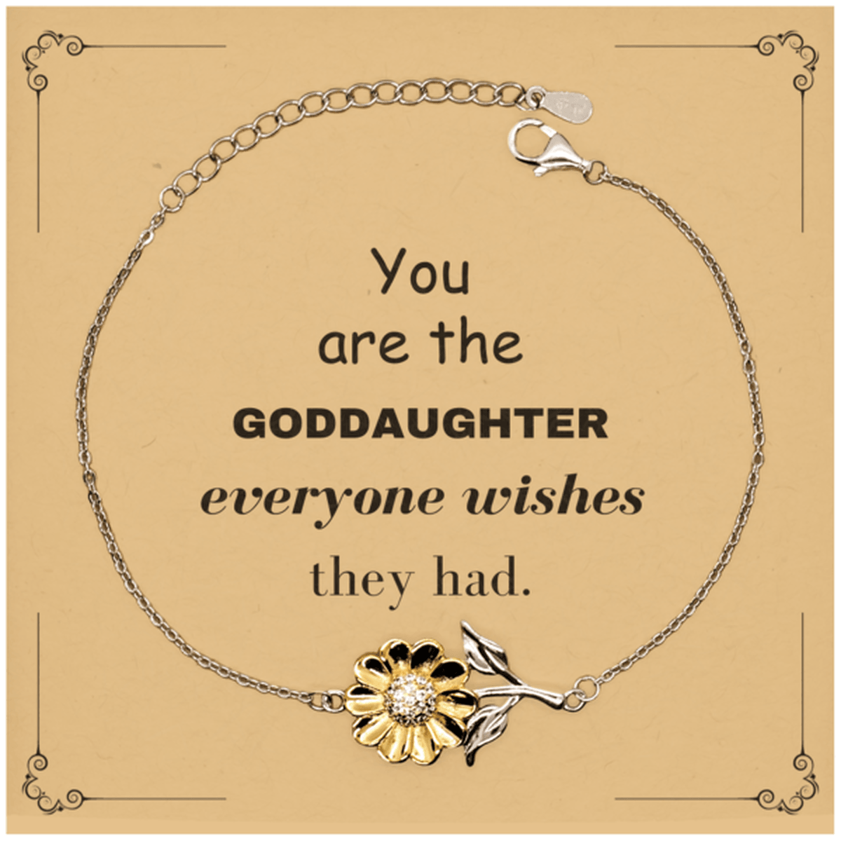Goddaughter Sunflower Bracelet, Everyone wishes they had, Inspirational Bracelet For Goddaughter, Goddaughter Gifts, Birthday Christmas Unique Gifts For Goddaughter - Mallard Moon Gift Shop