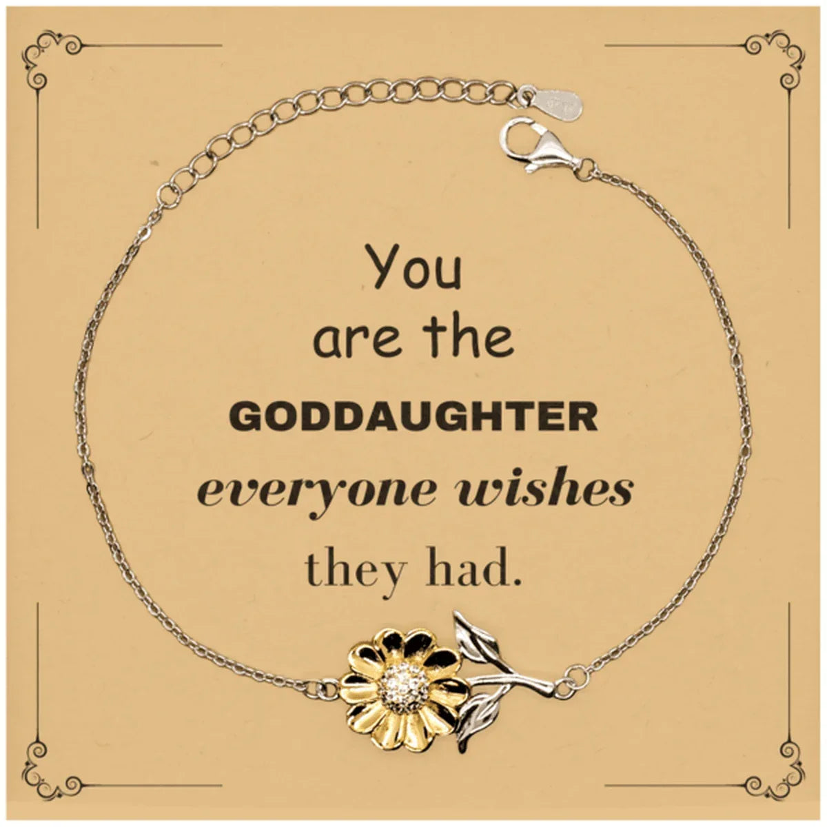 Goddaughter Sunflower Bracelet, Everyone wishes they had, Inspirational Bracelet For Goddaughter, Goddaughter Gifts, Birthday Christmas Unique Gifts For Goddaughter